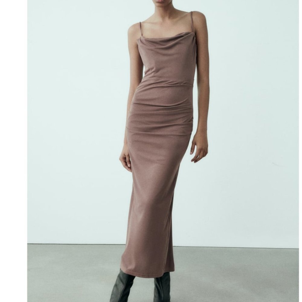 Zara ruched midi dress